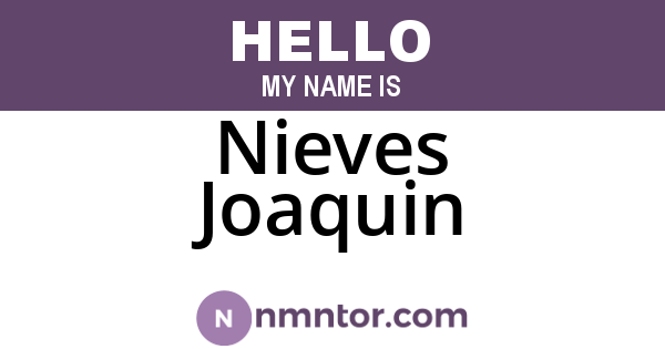 Nieves Joaquin