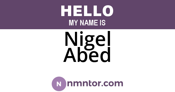 Nigel Abed