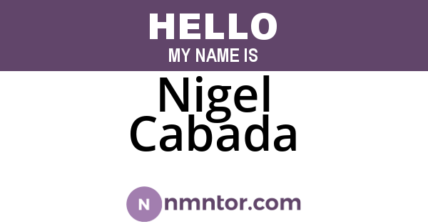 Nigel Cabada