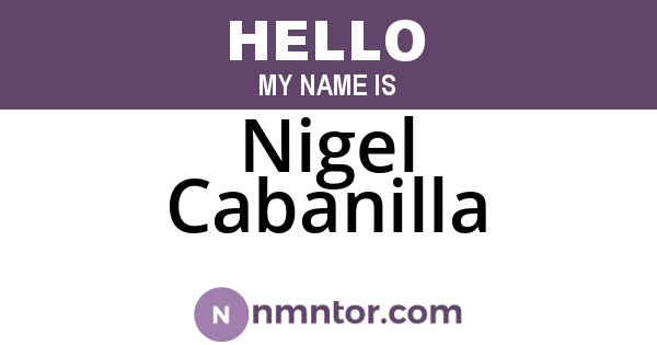 Nigel Cabanilla