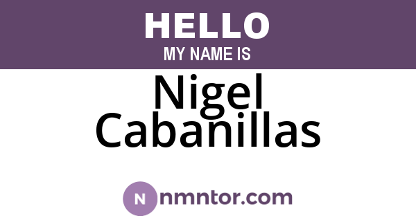 Nigel Cabanillas