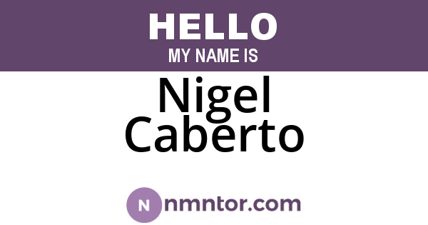 Nigel Caberto