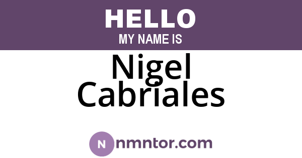 Nigel Cabriales