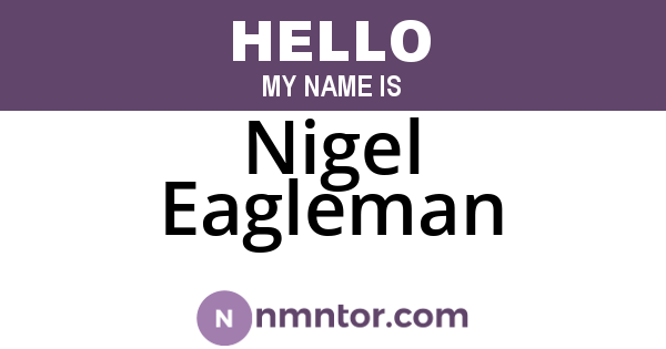Nigel Eagleman