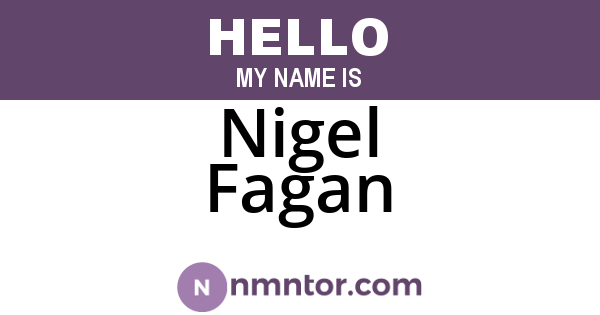 Nigel Fagan
