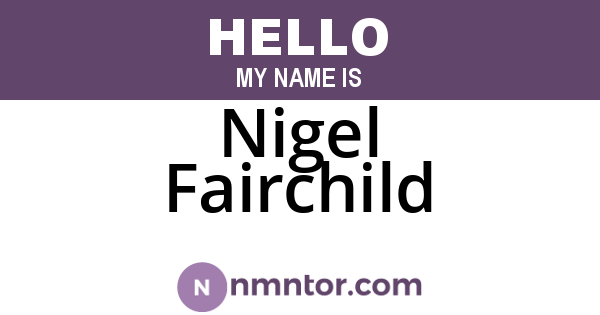 Nigel Fairchild