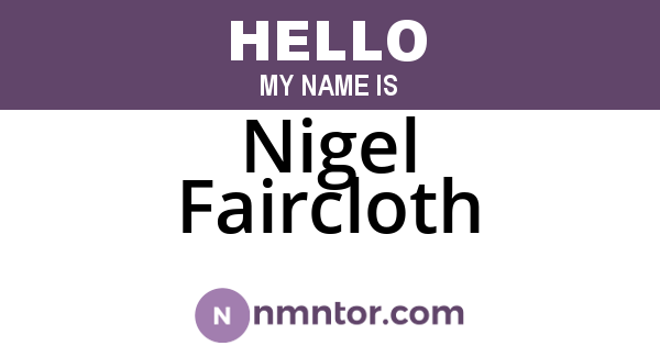 Nigel Faircloth