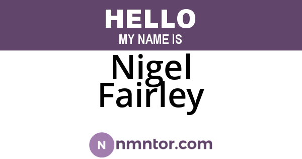 Nigel Fairley