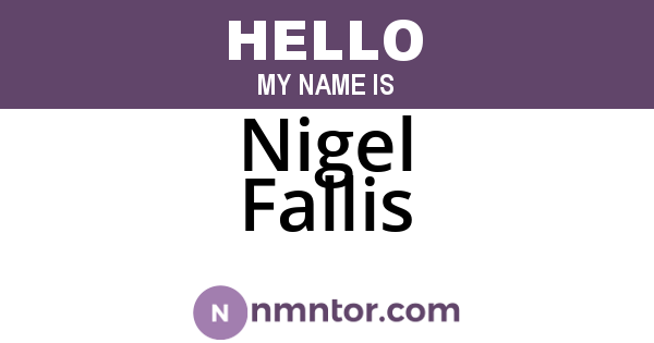 Nigel Fallis