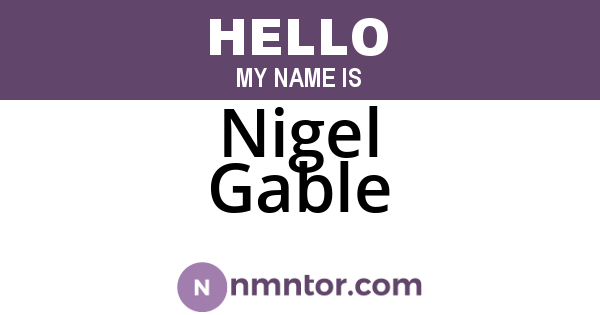 Nigel Gable