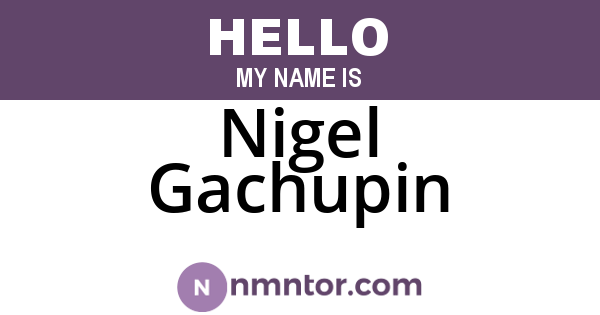 Nigel Gachupin