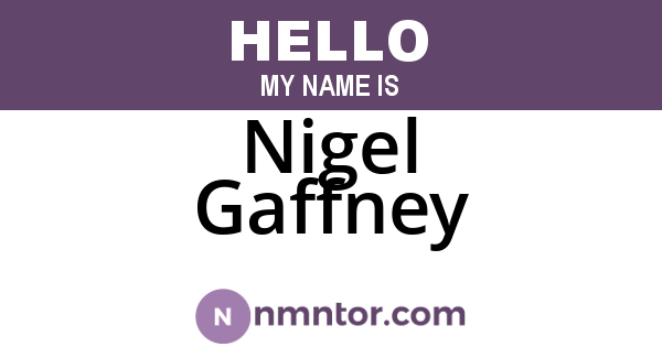 Nigel Gaffney