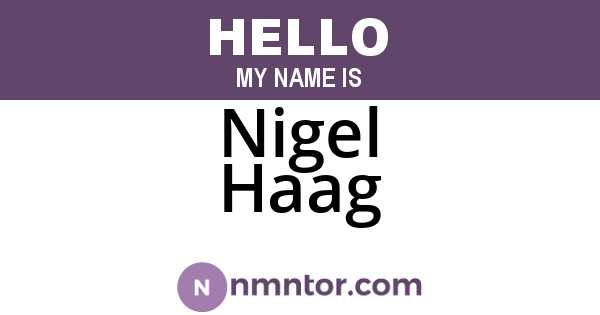 Nigel Haag