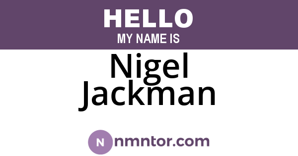 Nigel Jackman