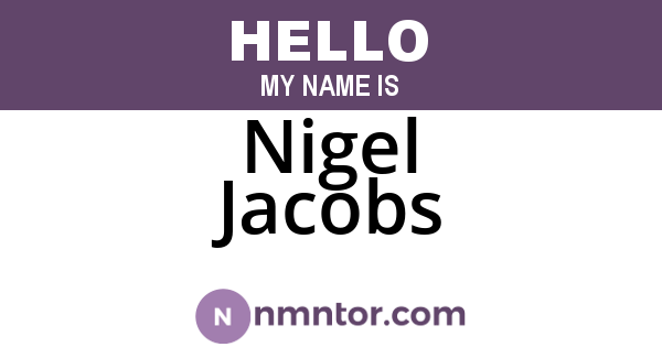 Nigel Jacobs