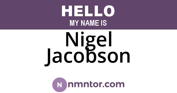 Nigel Jacobson