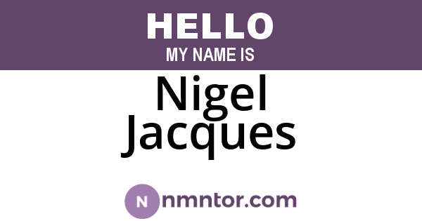Nigel Jacques
