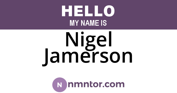 Nigel Jamerson