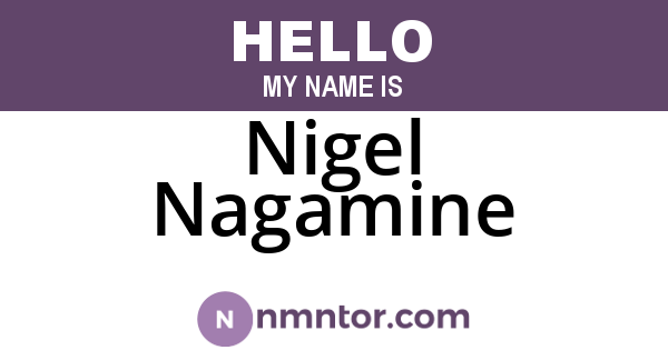 Nigel Nagamine
