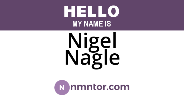 Nigel Nagle