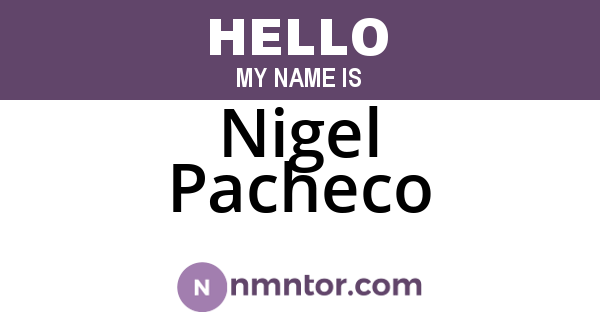 Nigel Pacheco