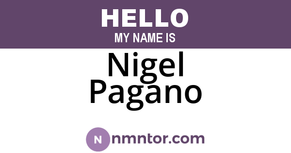 Nigel Pagano