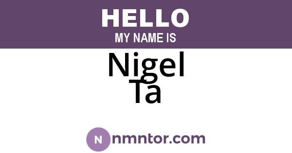 Nigel Ta