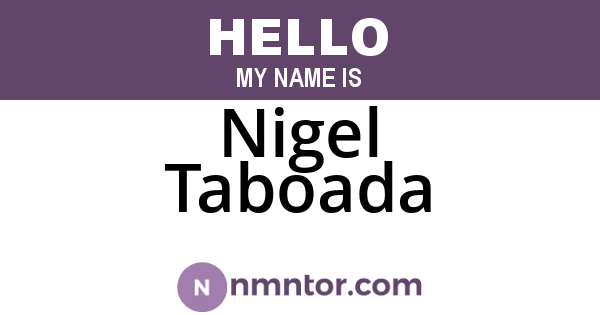 Nigel Taboada