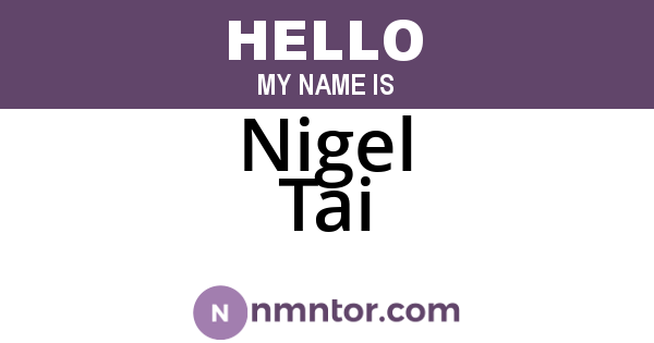 Nigel Tai