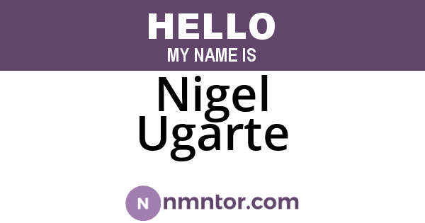 Nigel Ugarte