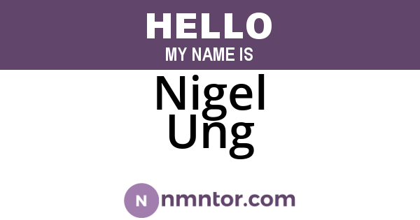 Nigel Ung
