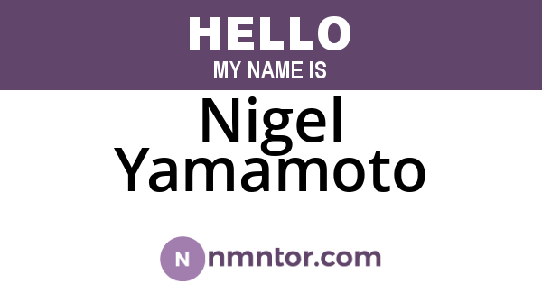 Nigel Yamamoto