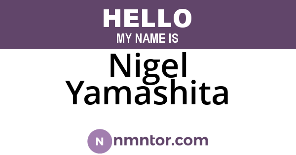 Nigel Yamashita