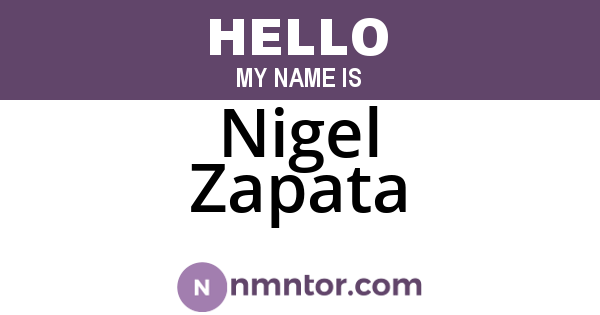Nigel Zapata