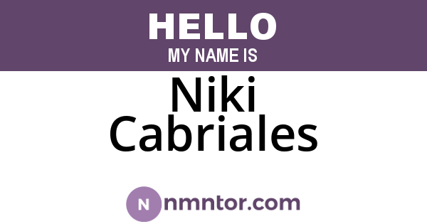 Niki Cabriales