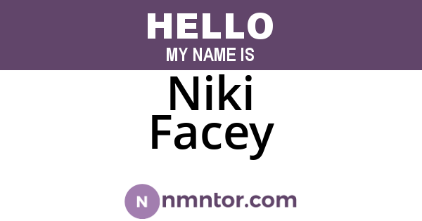 Niki Facey