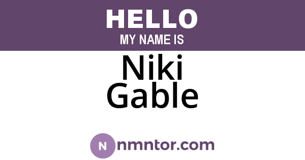 Niki Gable