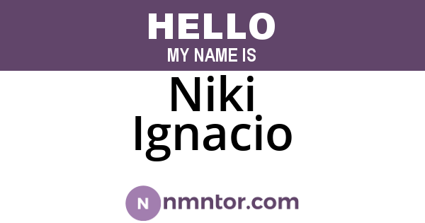 Niki Ignacio