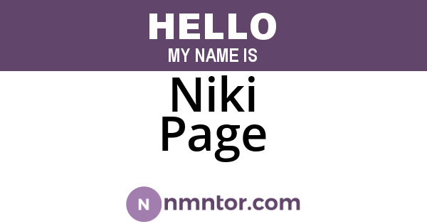 Niki Page