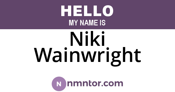Niki Wainwright