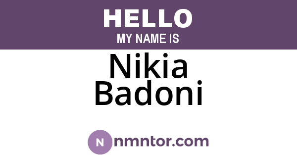 Nikia Badoni