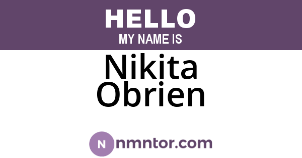 Nikita Obrien