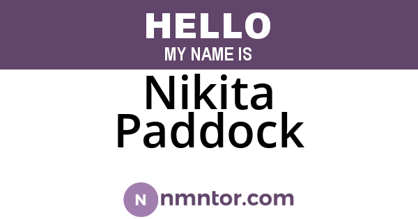 Nikita Paddock