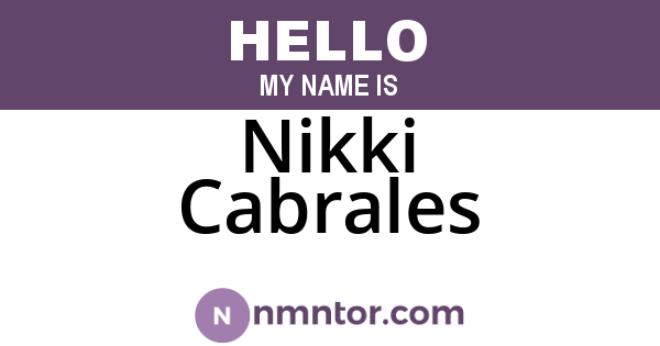 Nikki Cabrales