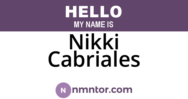 Nikki Cabriales