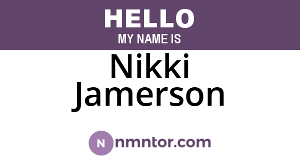 Nikki Jamerson