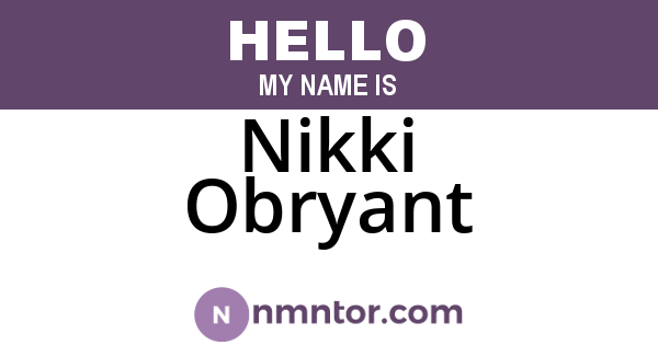 Nikki Obryant