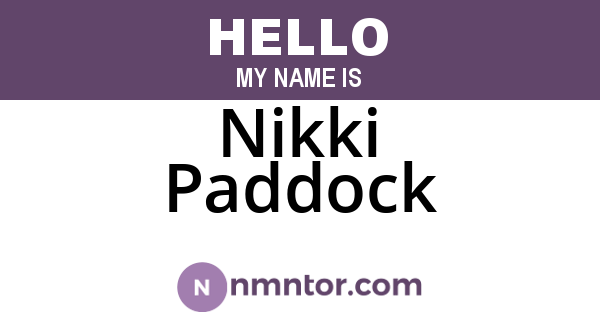 Nikki Paddock