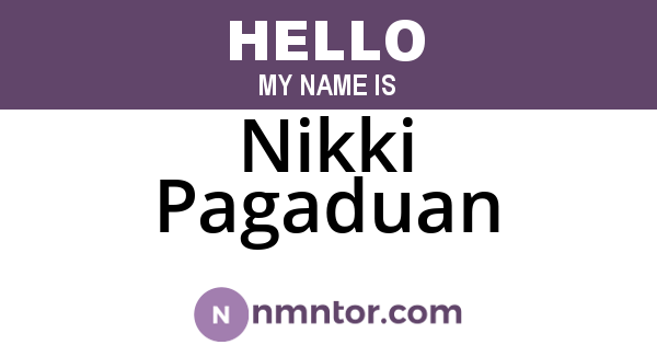 Nikki Pagaduan