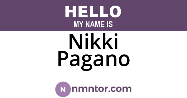 Nikki Pagano